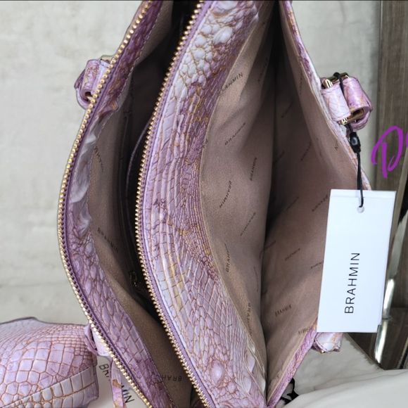 BRAHMIN 3 SET NWT Designer Purse Bag Wallet XL Wristlet Rare Melbourne Colorb - Picture 10 of 16